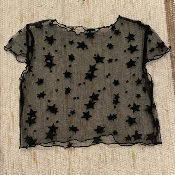 Black Star Mesh Shirt - no brand - Picture 2 of 2